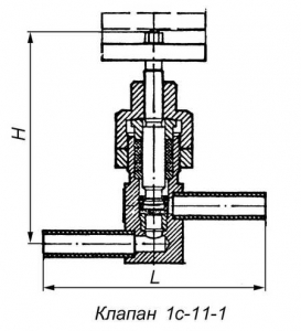 1с-11-1 Клапан запорный проходной сальниковый