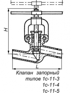 1с-11-5 Клапан запорный проходной сальниковый