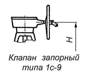 1с-9-2 Клапан запорный проходной сальниковый