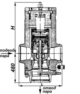969-250/300 Клапан главный предохранительный с двухсторонним подводом пара